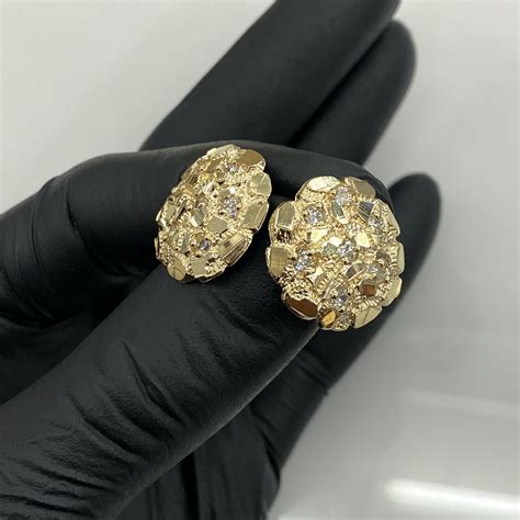 Real 10k Gold Nugget Earrings